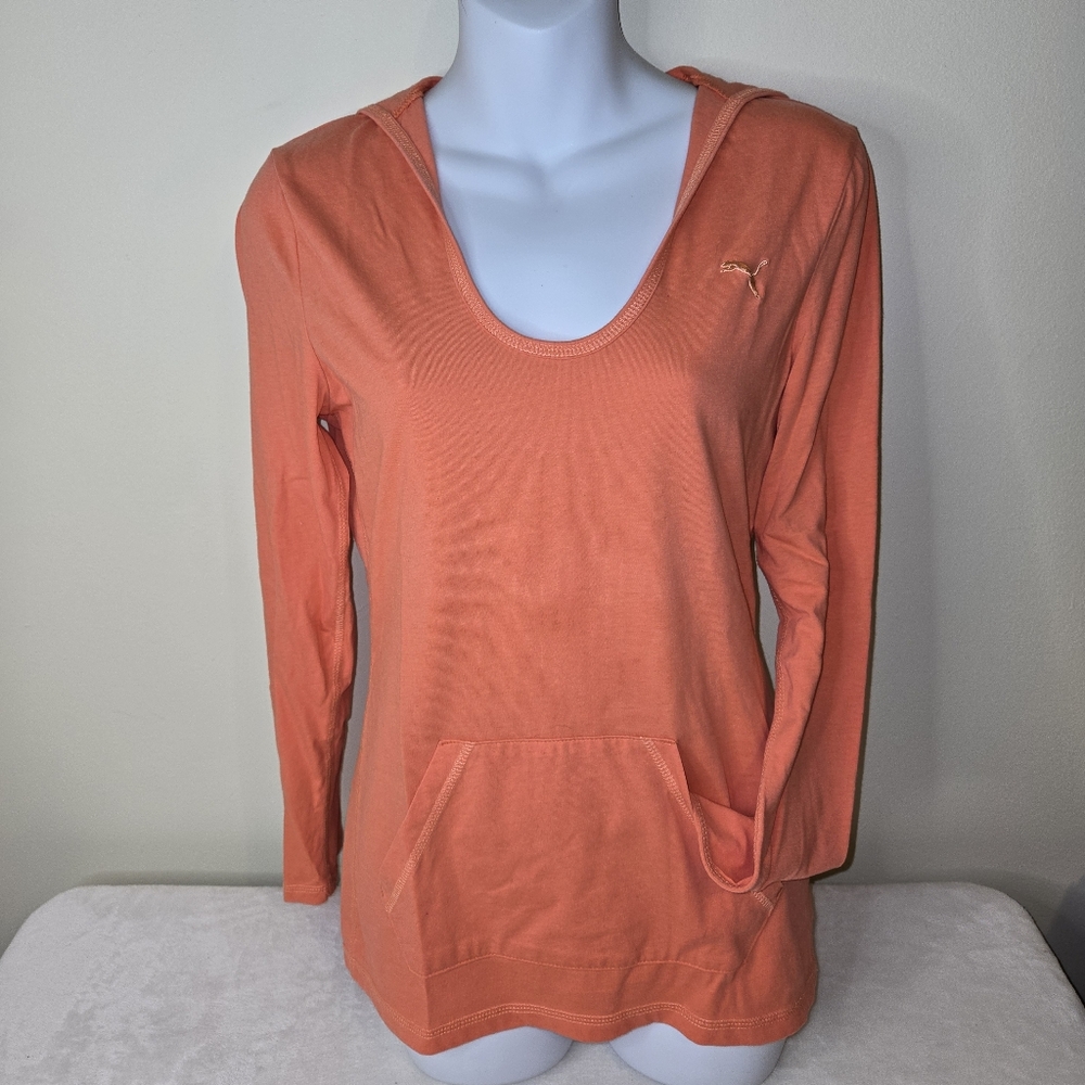 Puma Women's Vibrant Orange Hoodie Top